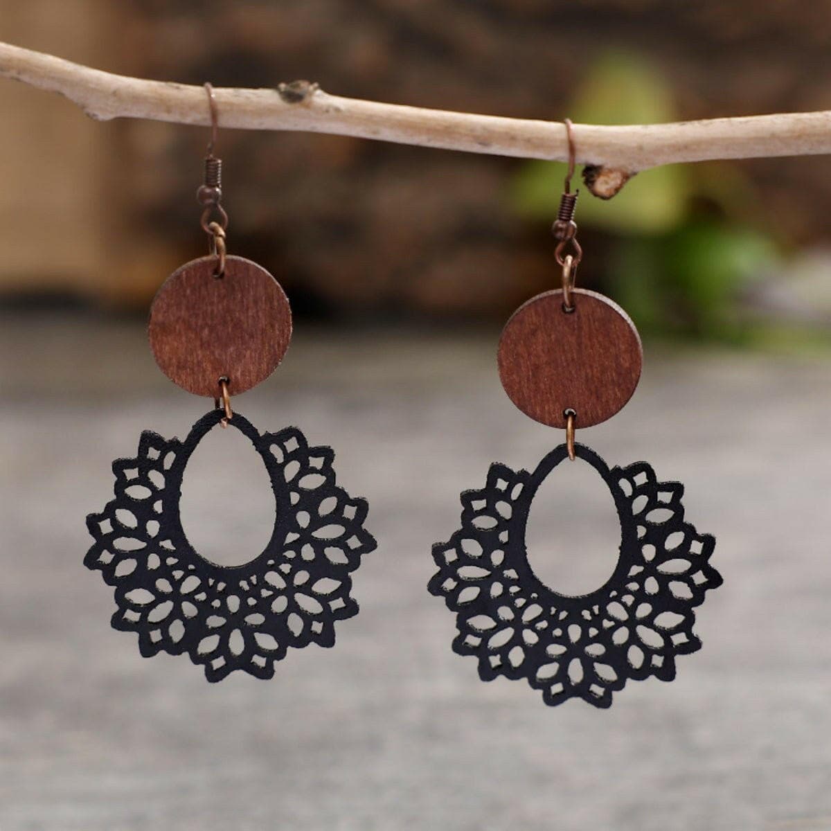 Geometric Cutout Dangle Earrings - Love Salve