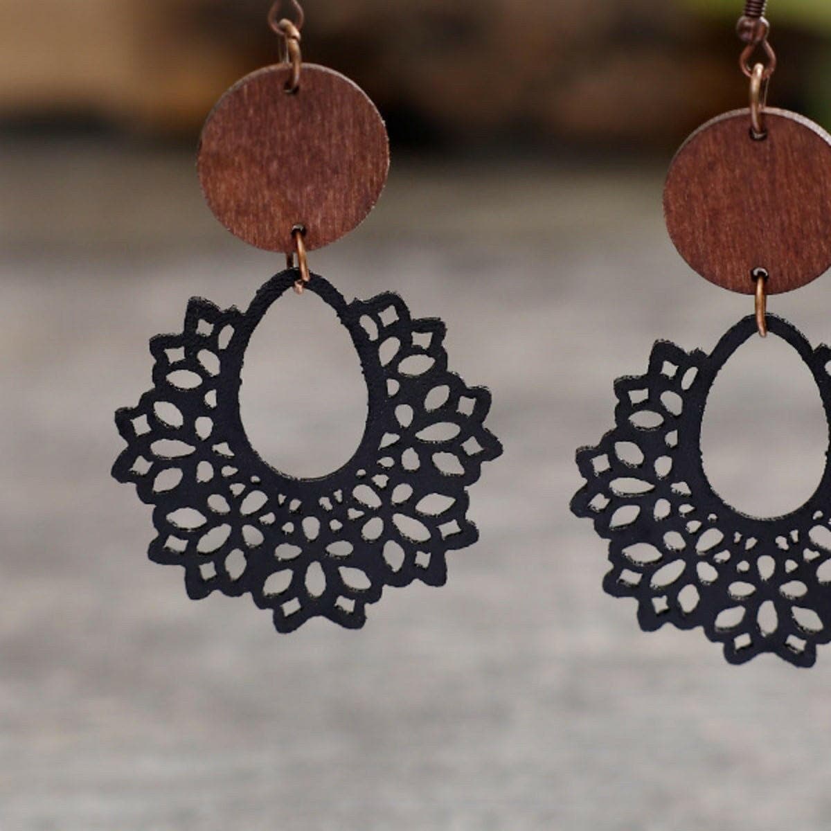 Geometric Cutout Dangle Earrings - Love Salve