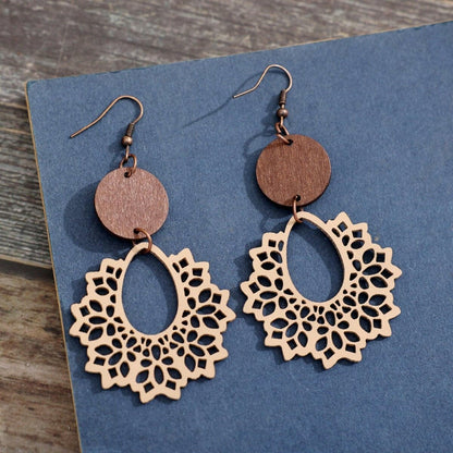 Geometric Cutout Dangle Earrings - Love Salve