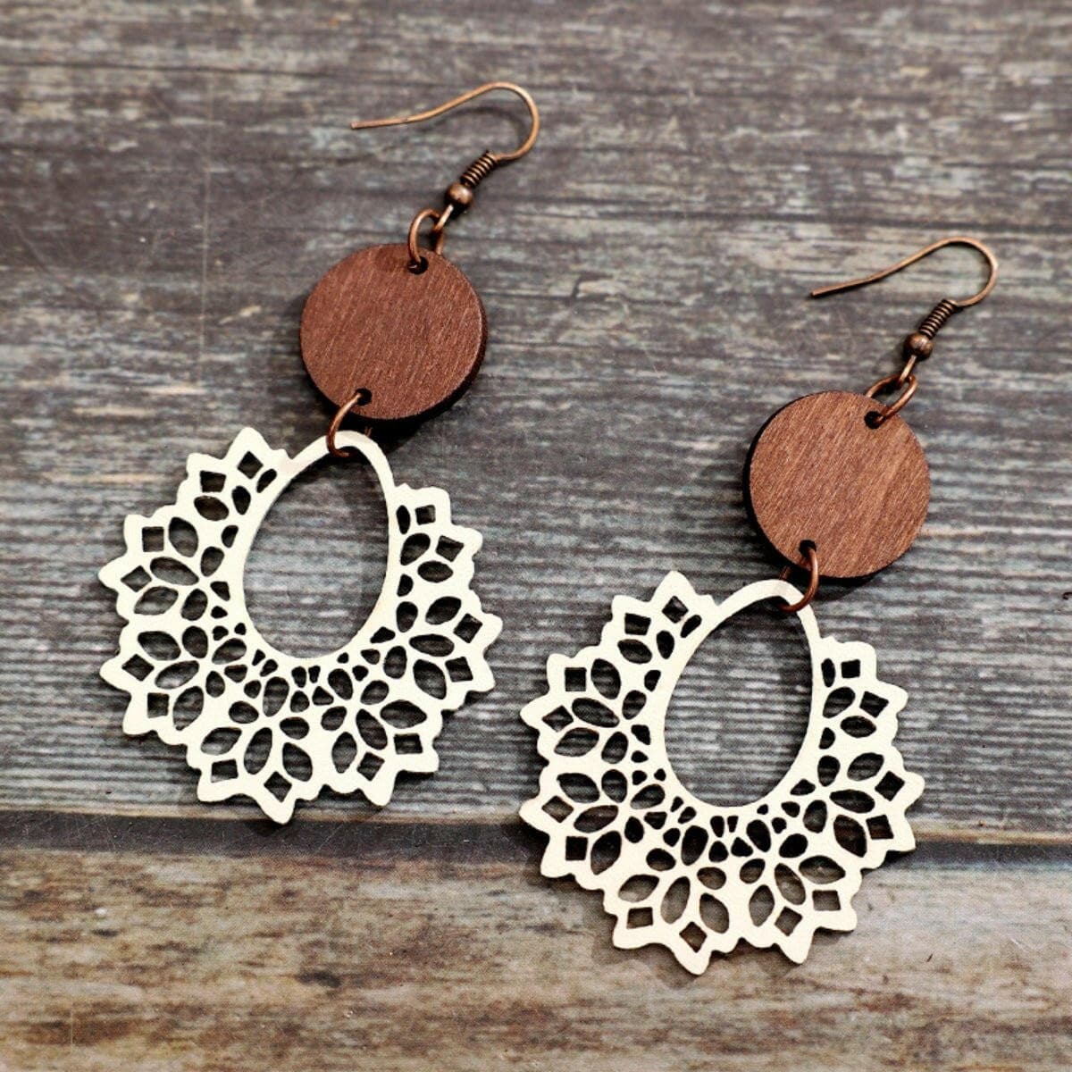 Geometric Cutout Dangle Earrings - Love Salve