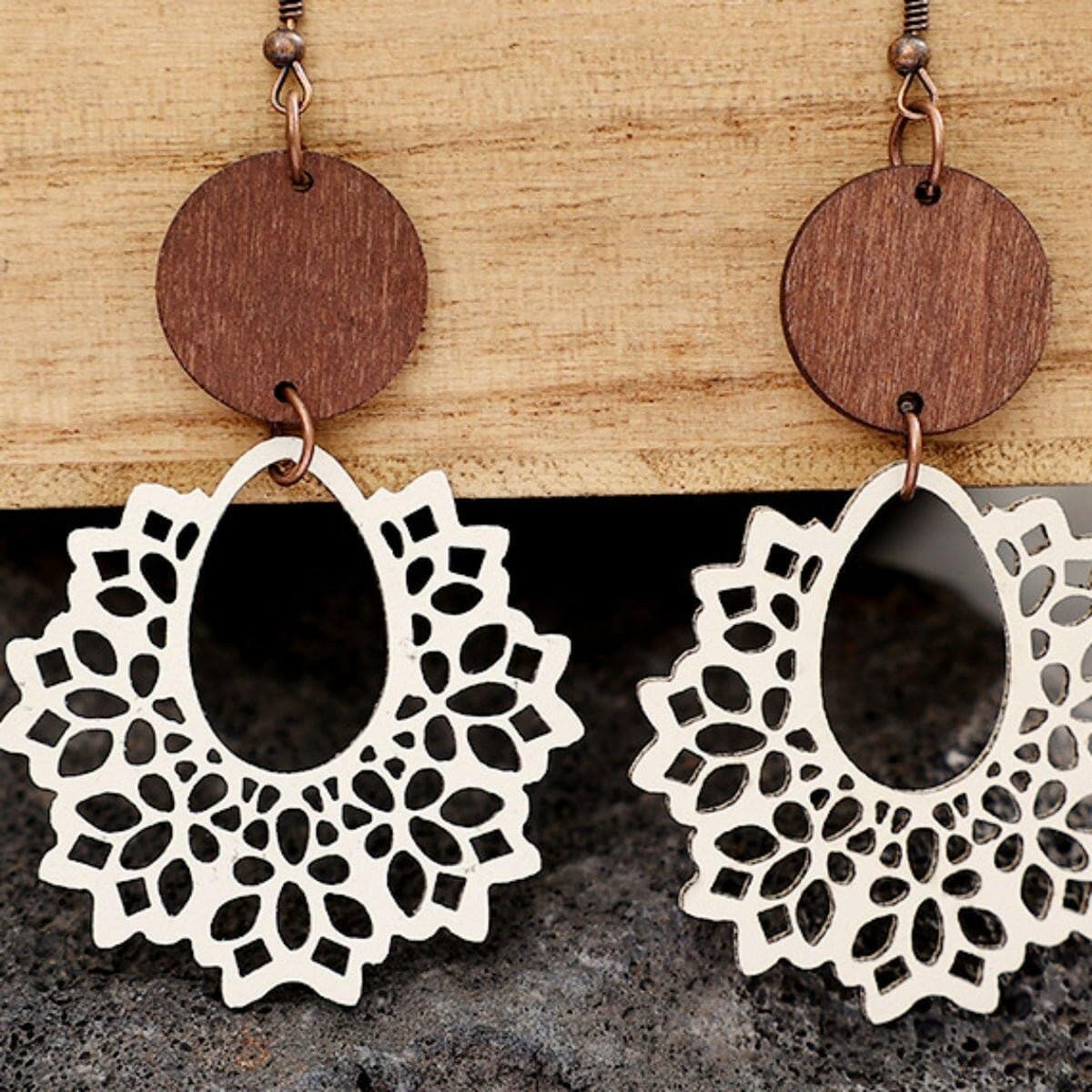 Geometric Cutout Dangle Earrings - Love Salve