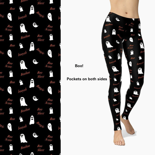 Ghosts with Attitude Full Length Leggings with Pockets MM