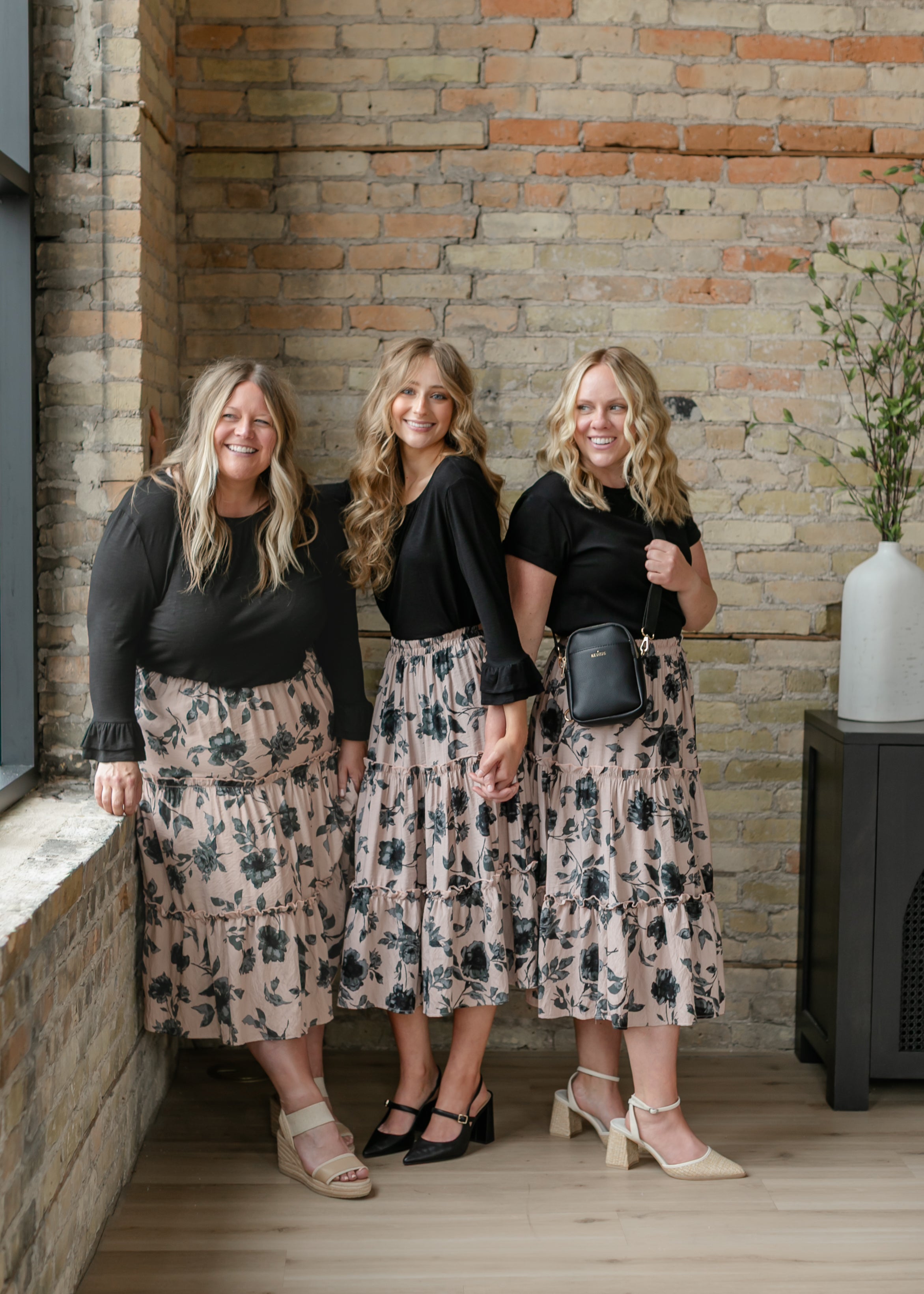 Giana Ruffle Tiered Midi Skirt Inherit Co.