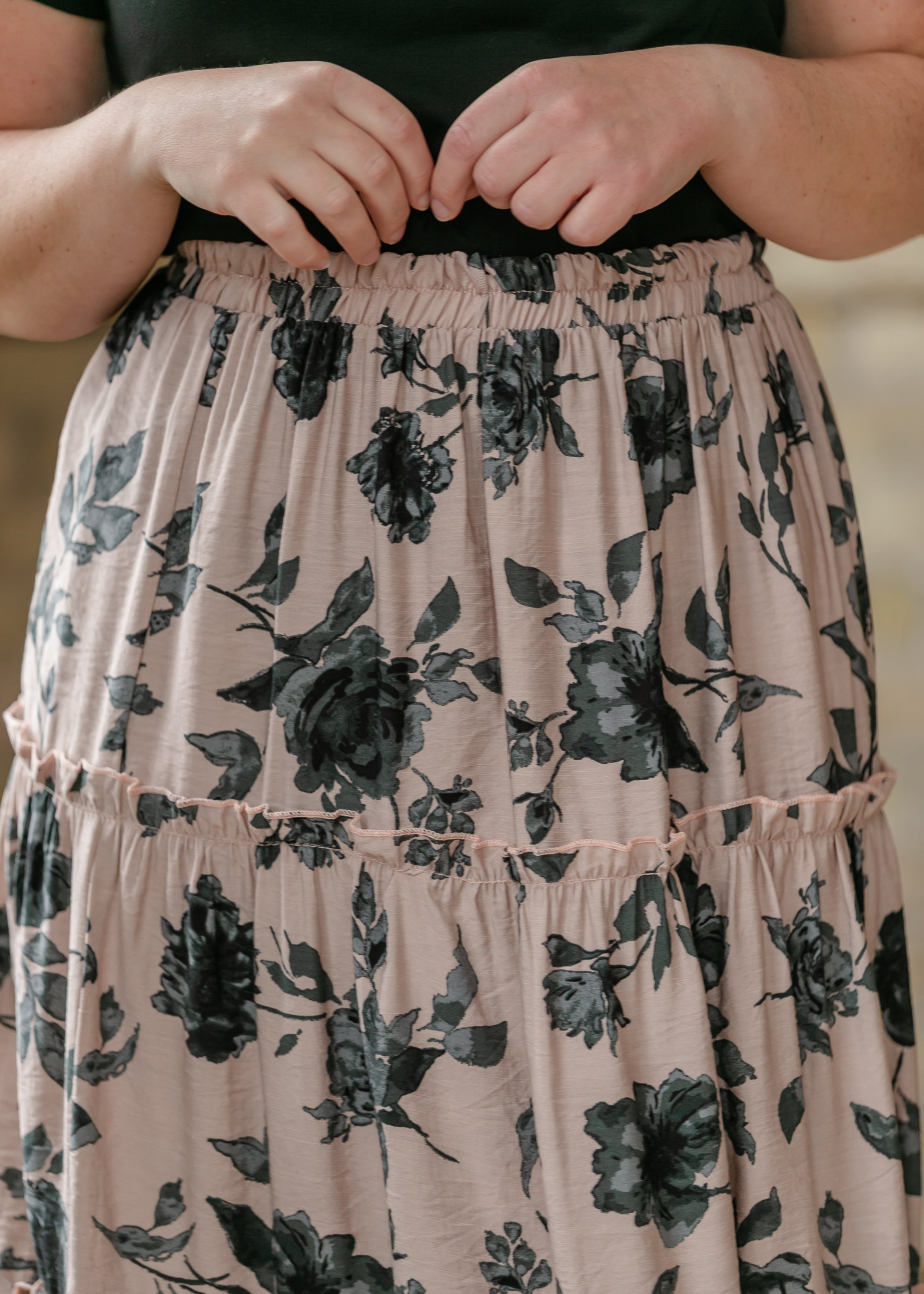 Giana Ruffle Tiered Midi Skirt Inherit Co.