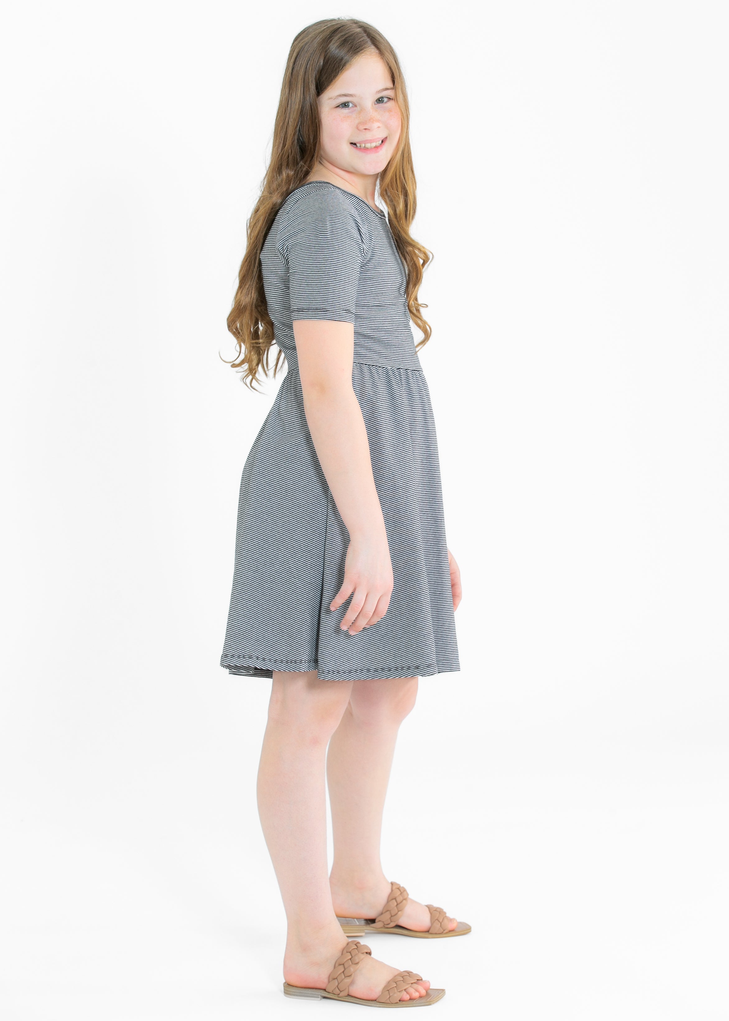 Girl's Saylor Skater Midi Dress Inherit Co.