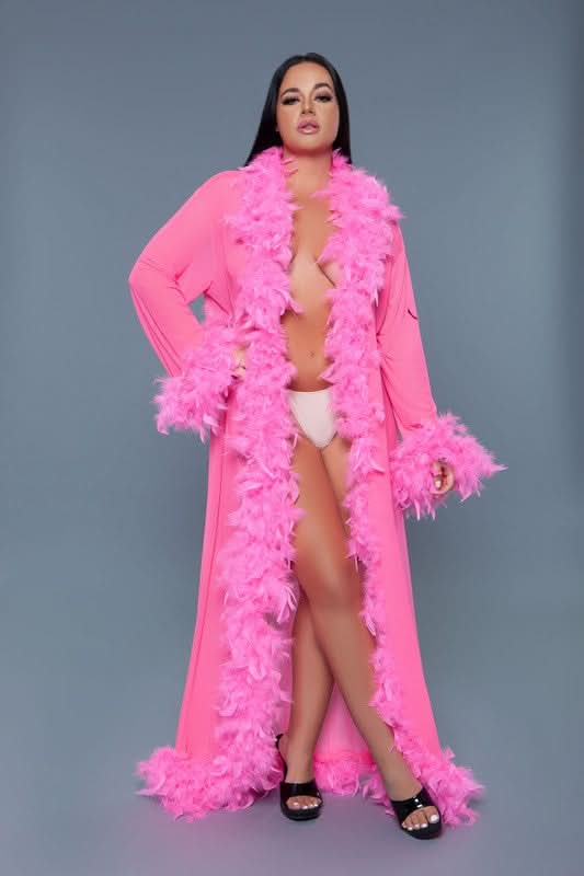 Glamour Boa Feather Trim Robe - Love Salve 