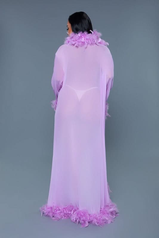 Glamour Boa Feather Trim Robe - Love Salve 