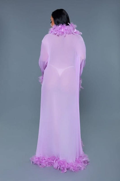 Glamour Boa Feather Trim Robe - Love Salve 