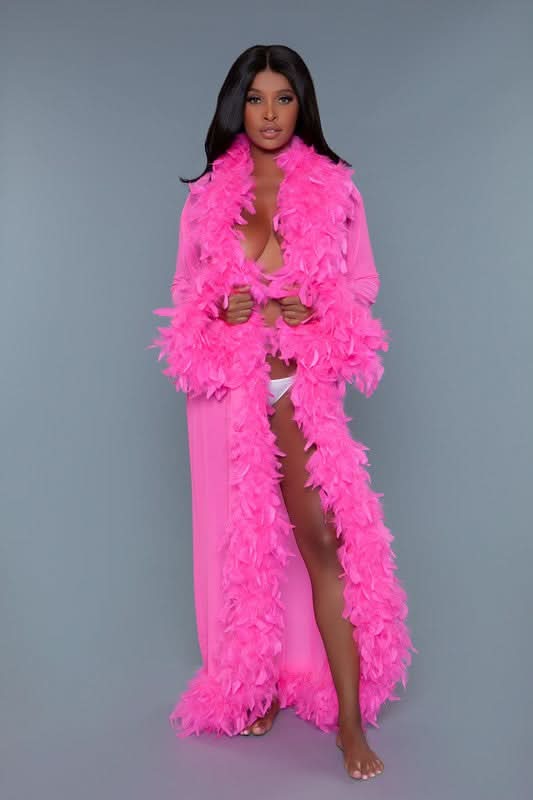 Glamour Boa Feather Trim Robe - Love Salve 