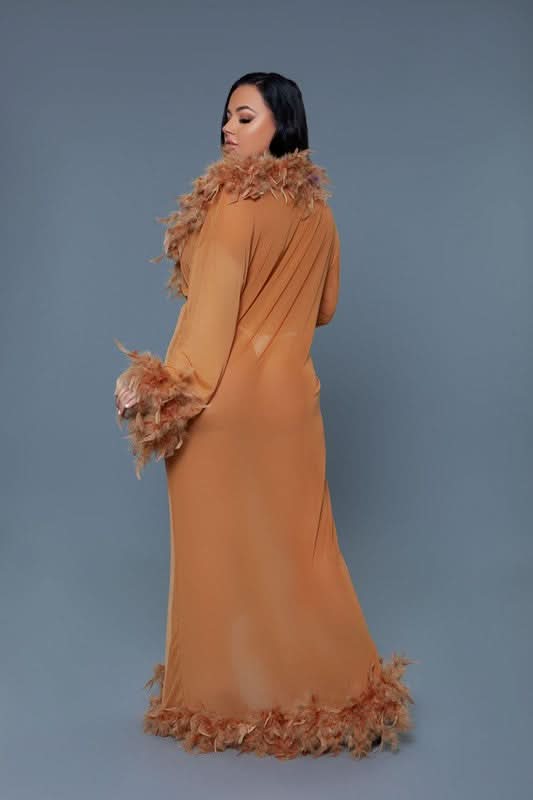 Glamour Boa Feather Trim Robe - Love Salve 