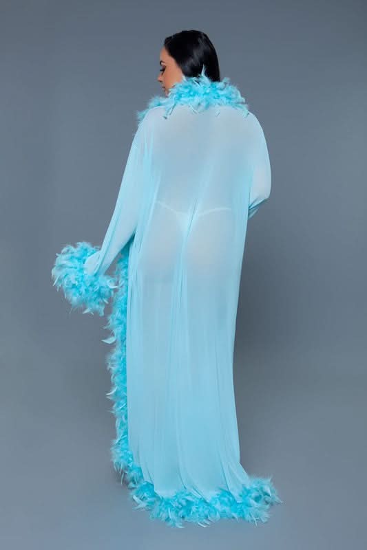 Glamour Boa Feather Trim Robe - Love Salve 