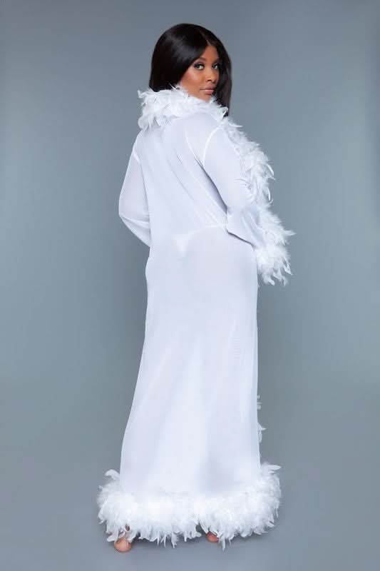 Glamour Boa Feather Trim Robe - Love Salve 