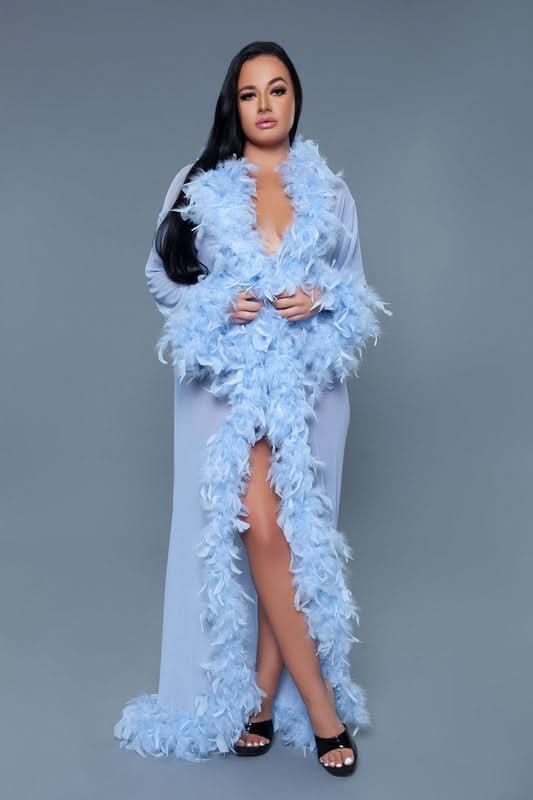 Glamour Boa Feather Trim Robe - Love Salve 