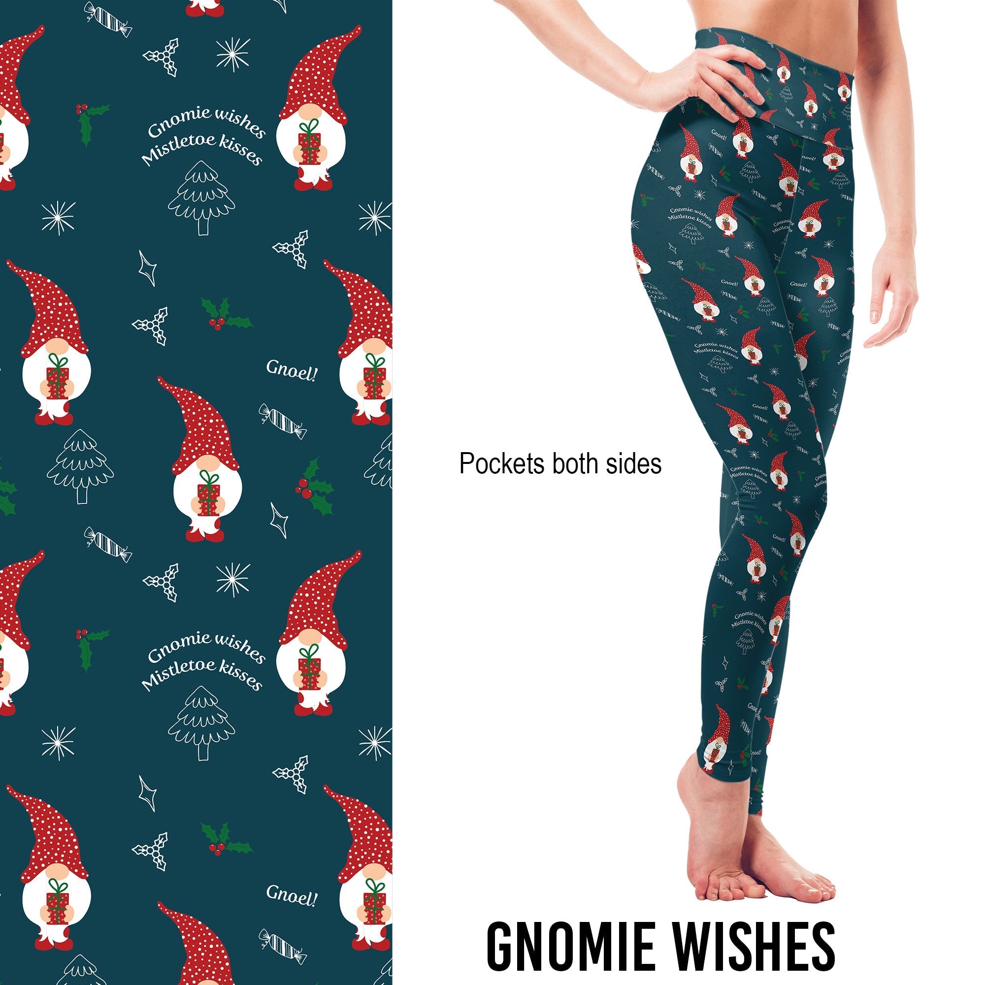 Gnomie Wishes Christmas Leggings with Pockets -  Pre-Order MM