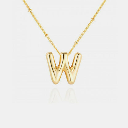 Gold-Plated Letter Pendant Necklace - Love Salve