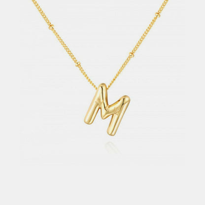 Gold-Plated Letter Pendant Necklace - Love Salve