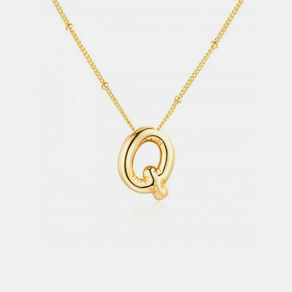 Gold-Plated Letter Pendant Necklace - Love Salve