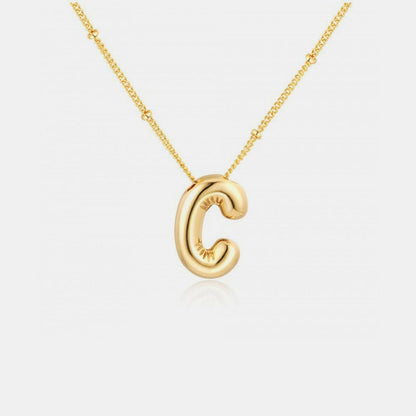 Gold-Plated Letter Pendant Necklace - Love Salve