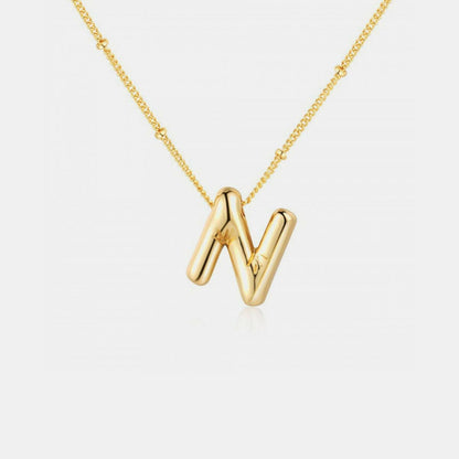 Gold-Plated Letter Pendant Necklace - Love Salve