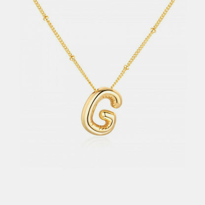 Gold-Plated Letter Pendant Necklace - Love Salve