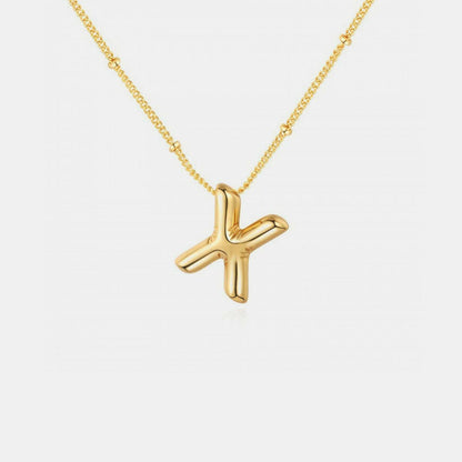 Gold-Plated Letter Pendant Necklace - Love Salve