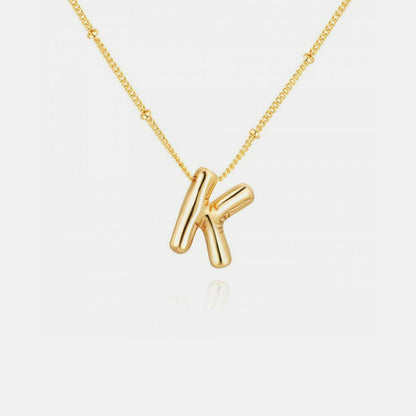 Gold-Plated Letter Pendant Necklace - Love Salve