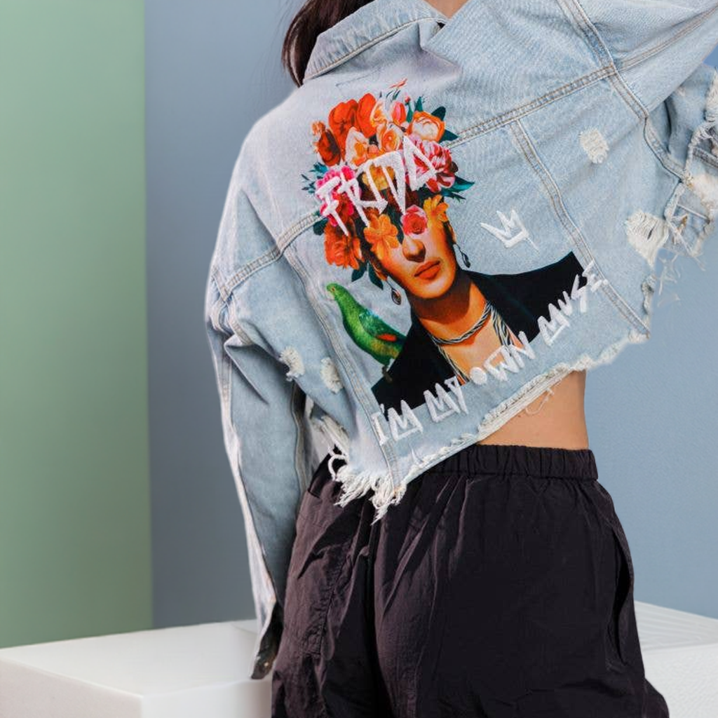 Frida Muse Crop Denim Jacket Coco’s Tee Boutique