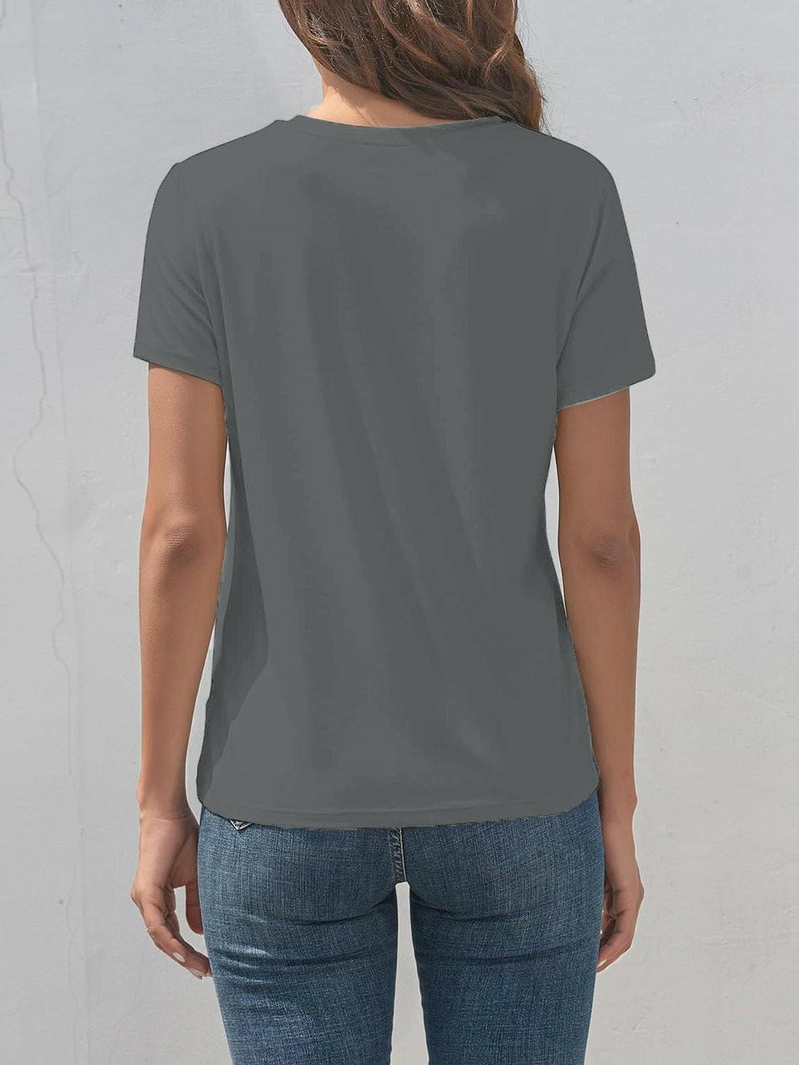 Graphic Round Neck Short Sleeve T-Shirt - Love Salve