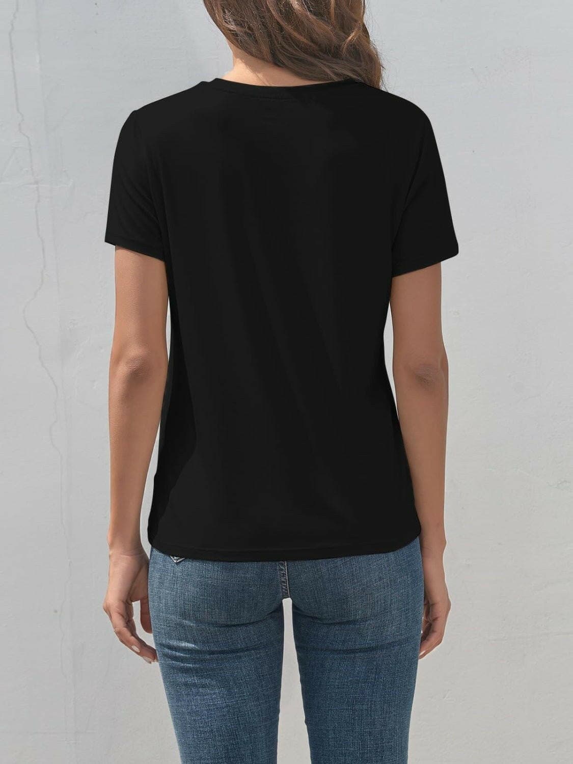 Graphic Round Neck Short Sleeve T-Shirt - Love Salve