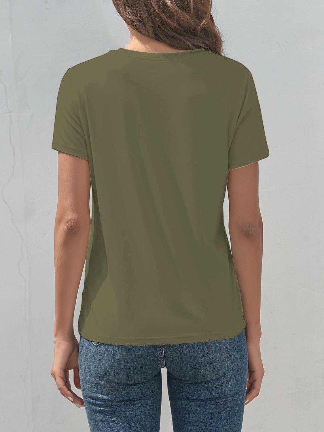 Graphic Round Neck Short Sleeve T-Shirt - Love Salve