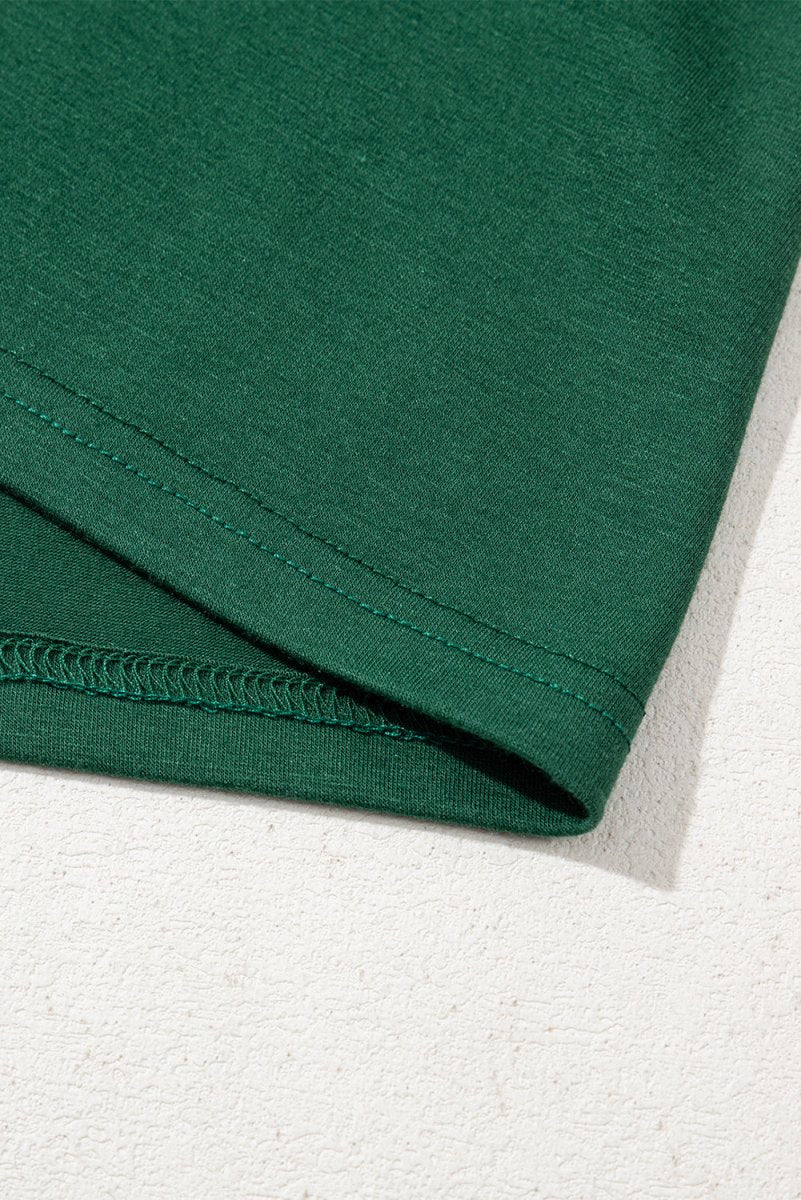 Green Contrast Lace Raglan Sleeve Pleated Detail Shift Dress - Love Salve 