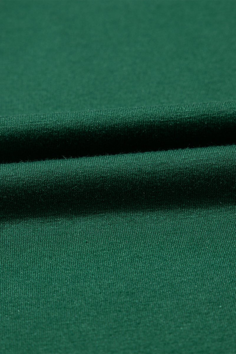 Green Contrast Lace Raglan Sleeve Pleated Detail Shift Dress - Love Salve 