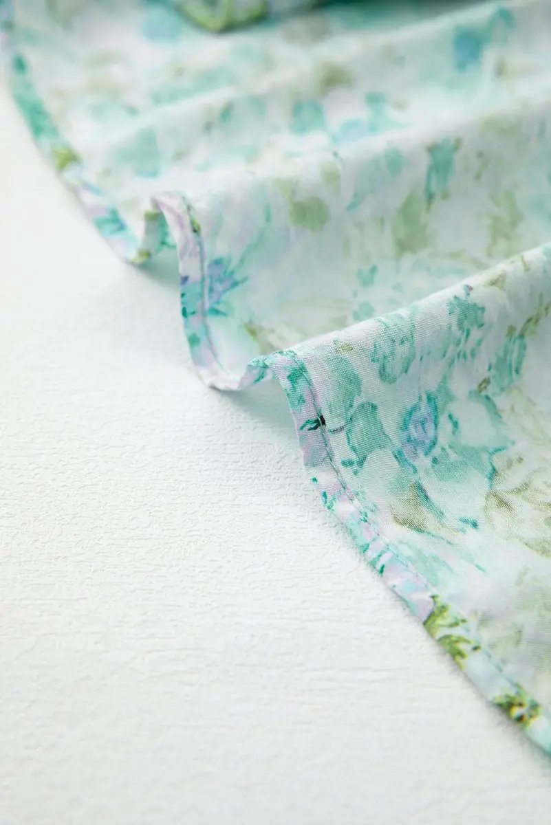 Green Floral Lace Tied Strap Empire Waist Maxi Dress - Love Salve 