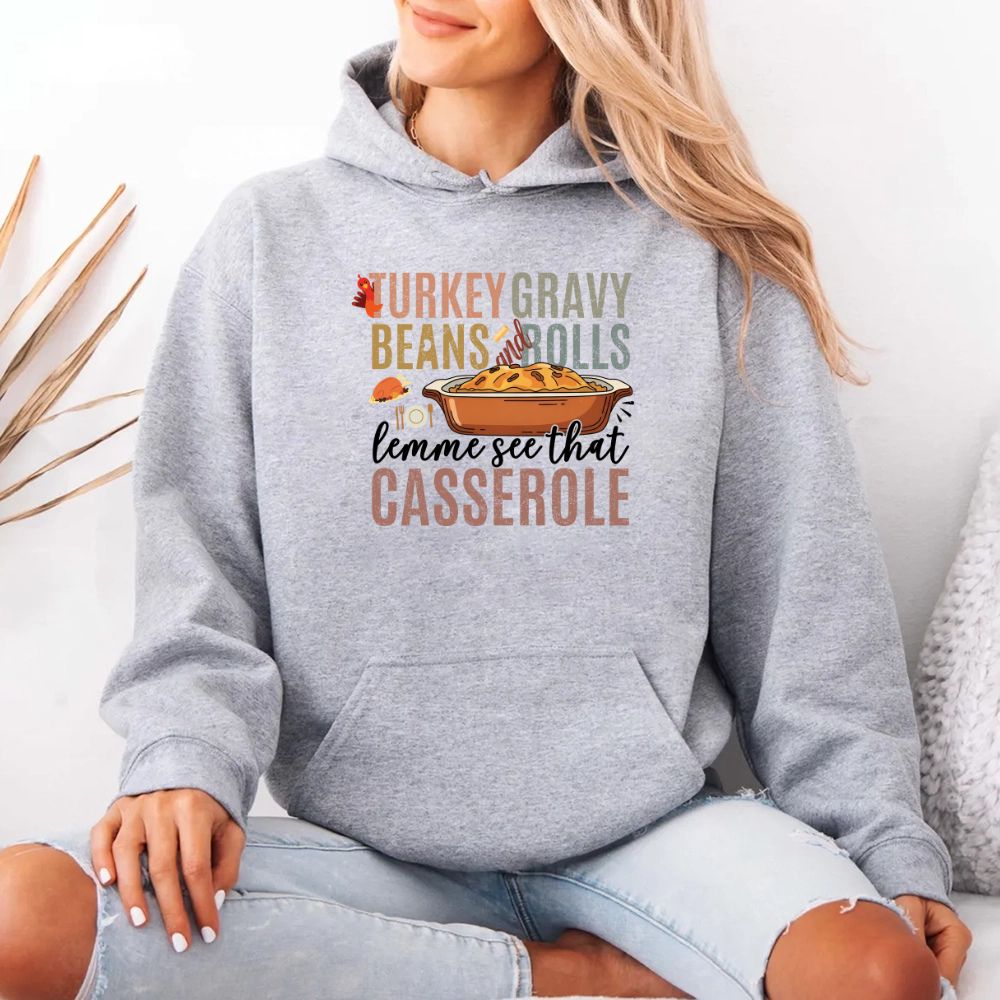 Turkey Gravy Beans & Rolls Hoodie – Funny Thanksgiving Casserole Hoodies Adorb Custom Tees