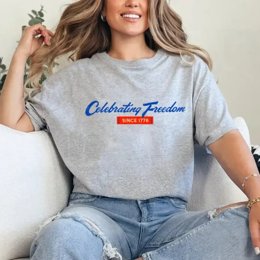 Adorb.co American Apparel, close-up of the soft cotton material and durable stitching on the patriotic tee.
