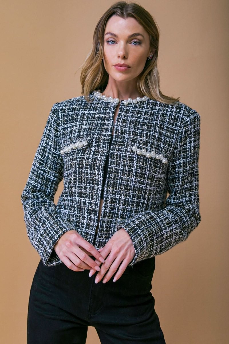 GUEST OF HONOR TWEED CROP JACKET - Love Salve