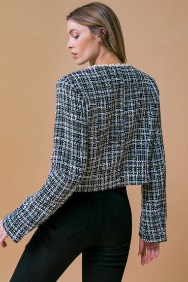 GUEST OF HONOR TWEED CROP JACKET - Love Salve