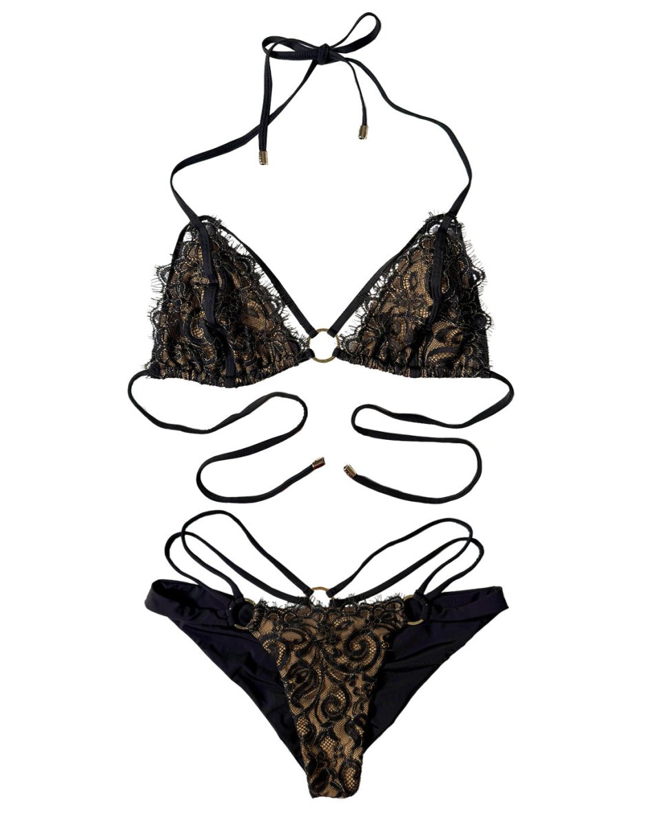 Gunpowder and Lace Triangle Top - Black - Love Salve
