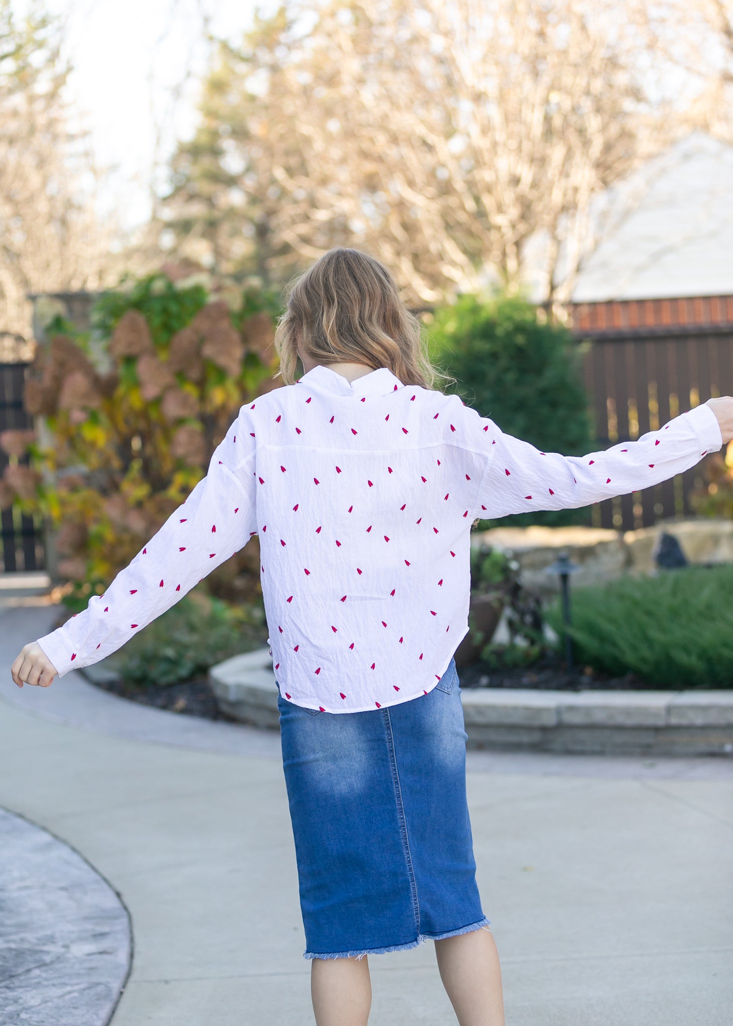 Hadley High Rise Denim Midi Skirt Inherit Co.