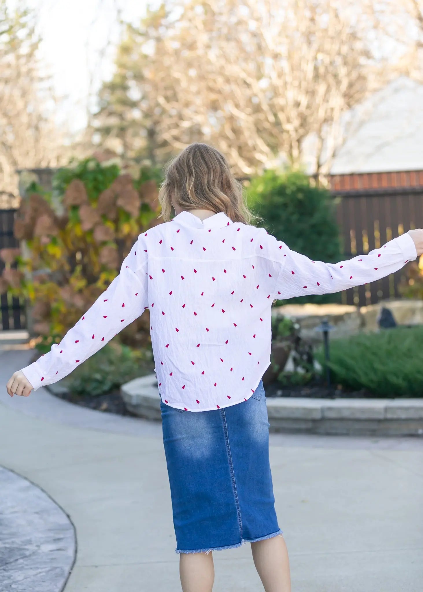 Hadley High Rise Denim Midi Skirt Inherit Co.