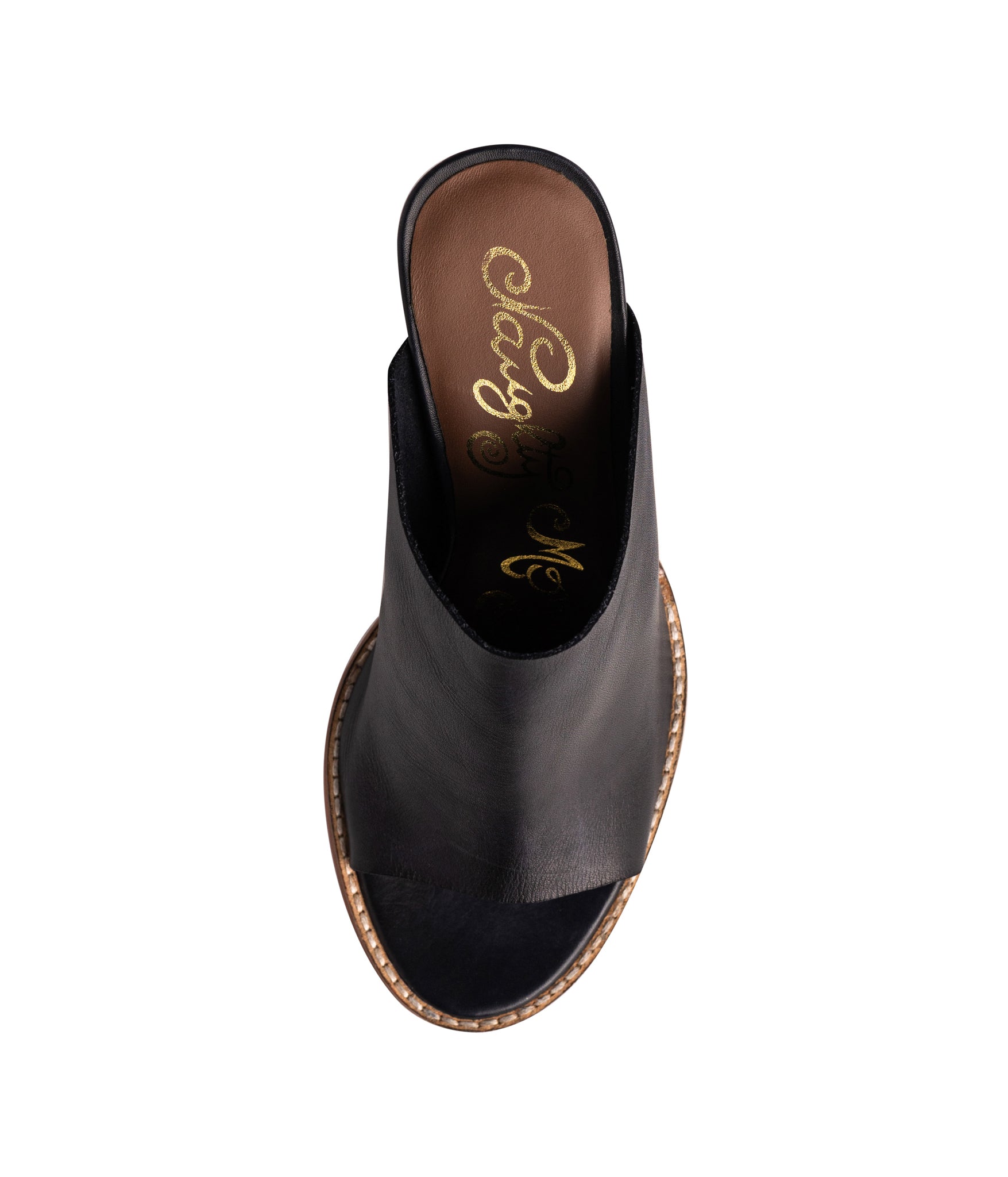 Hallie Black Heeled Sandal Leather Upper Padded Footbed Naughty Monkey