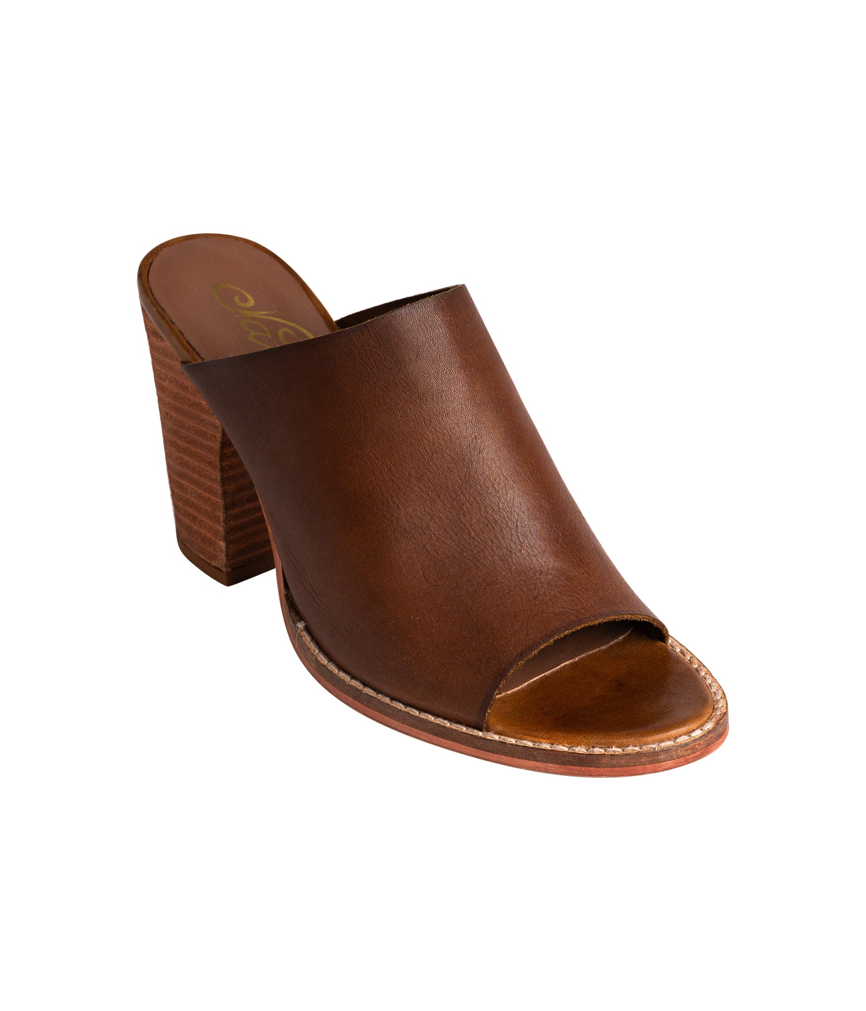 Hallie Heeled Sandal Tan Padded Footbed 3 Inch Heel Naughty Monkey