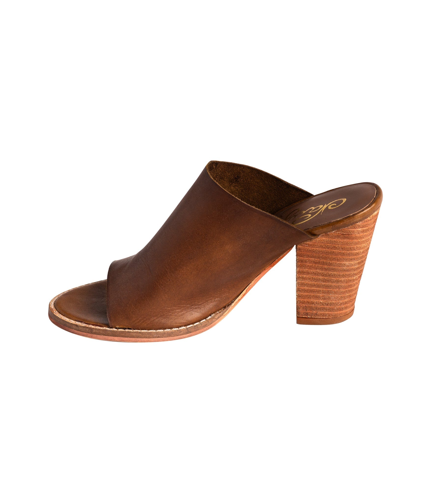 Hallie Heeled Sandal Tan Padded Footbed 3 Inch Heel Naughty Monkey