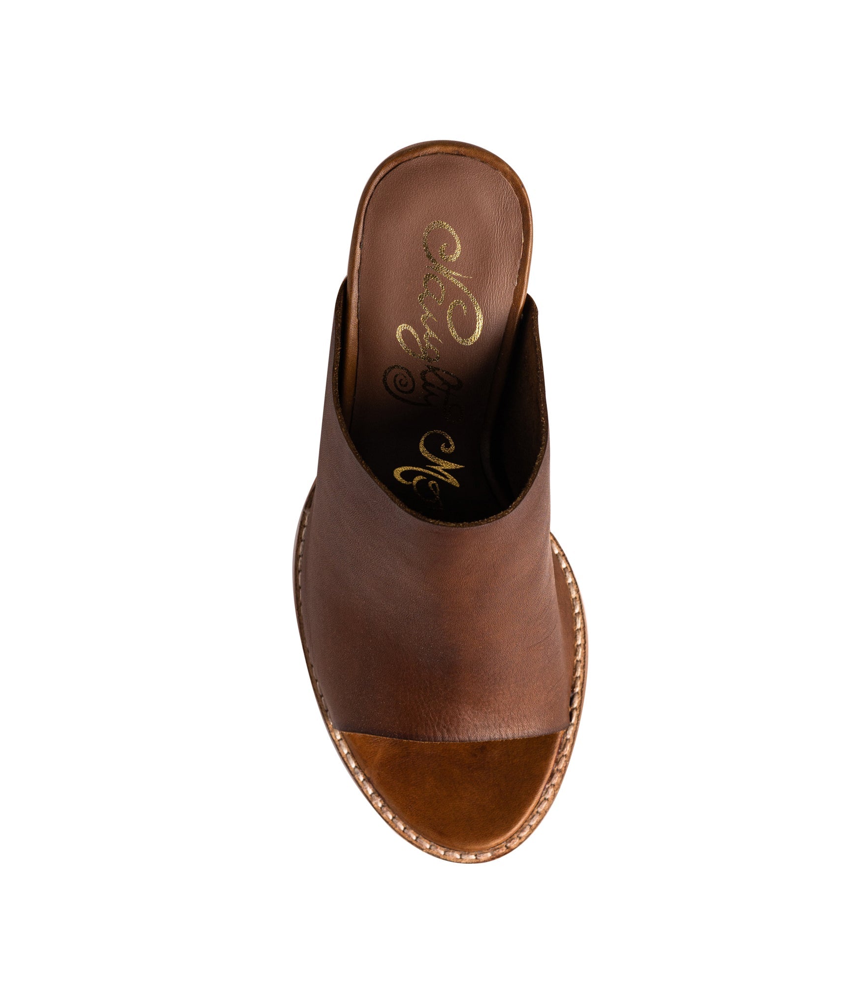 Hallie Heeled Sandal Tan Padded Footbed 3 Inch Heel Naughty Monkey