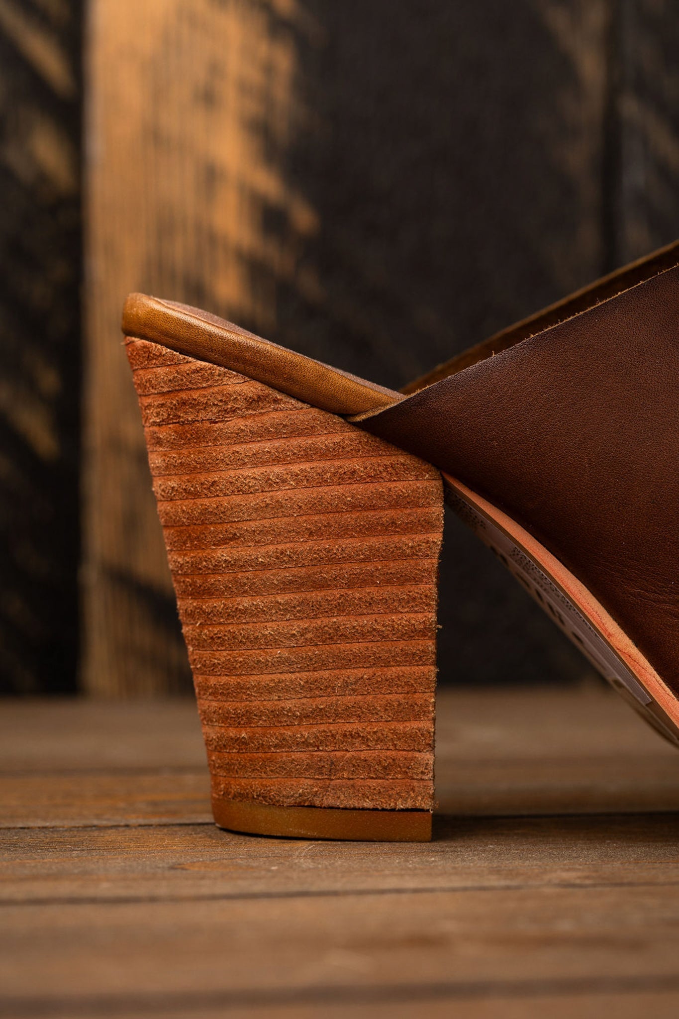 Hallie Heeled Sandal Tan Padded Footbed 3 Inch Heel Naughty Monkey