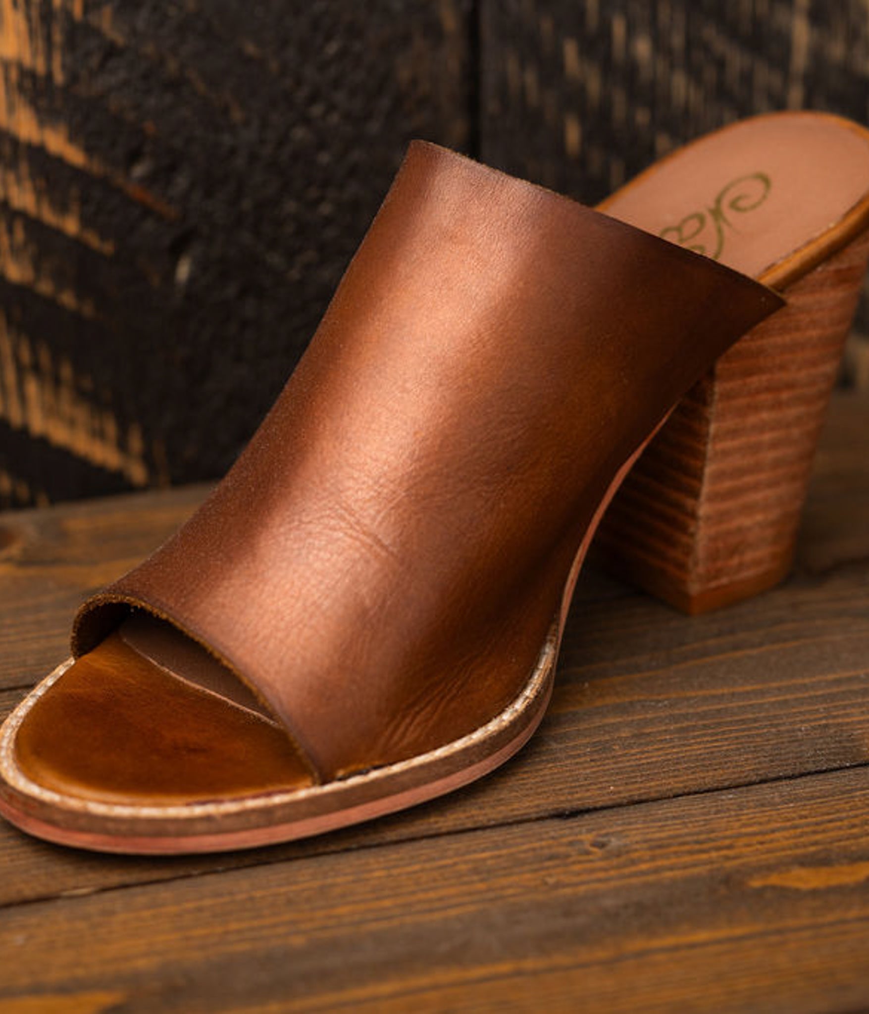 Hallie Heeled Sandal Tan Padded Footbed 3 Inch Heel Naughty Monkey