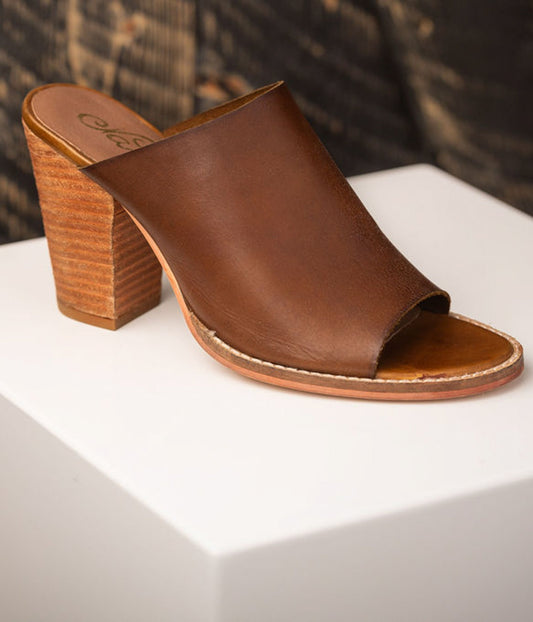 Hallie Heeled Sandal Tan Padded Footbed 3 Inch Heel Naughty Monkey