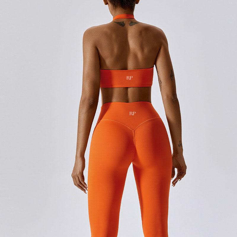 Halter Ruched Bra Rockstar Peach