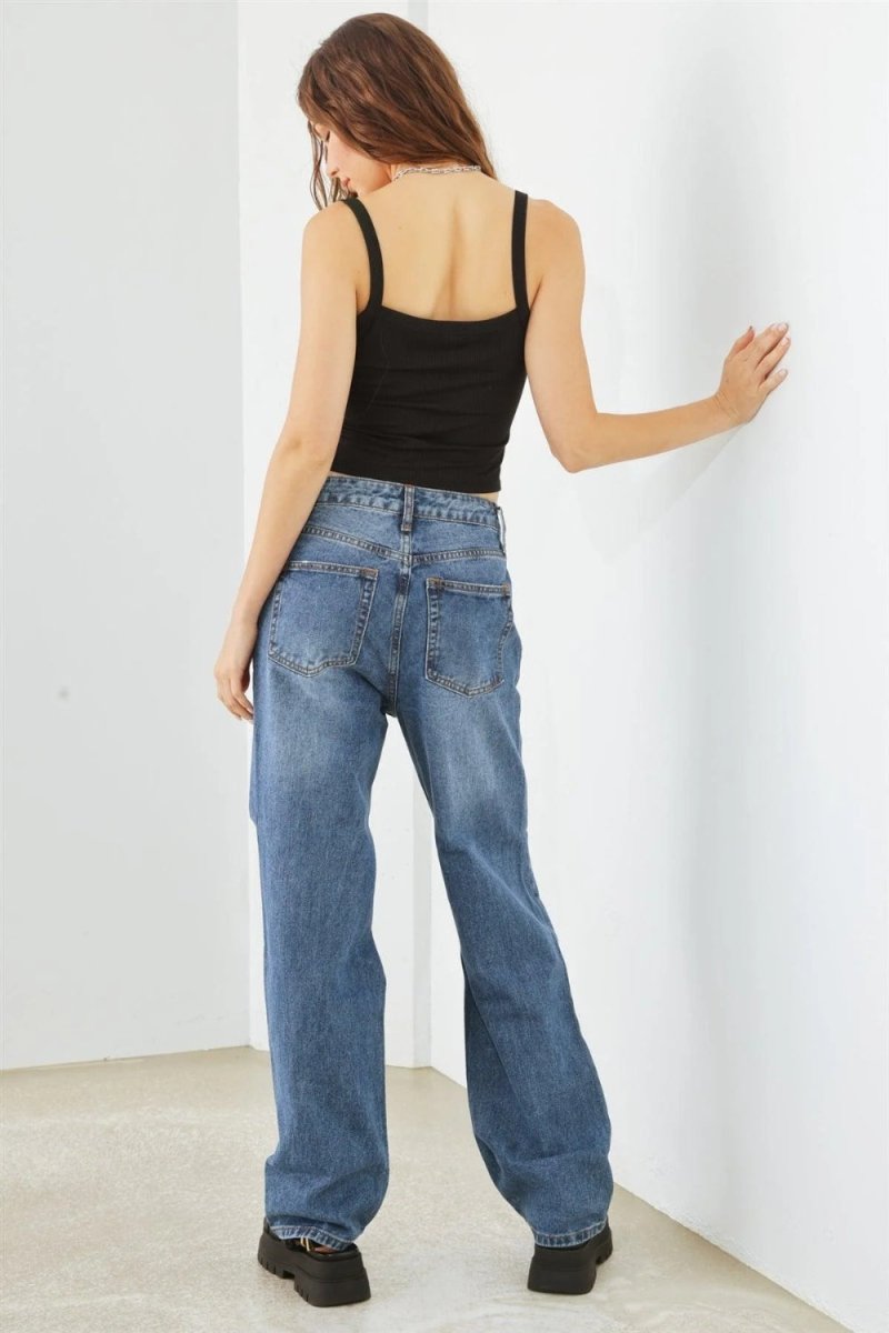 HAMMER COLLECTION Distressed High Waist Jeans for Women - Love Salve 