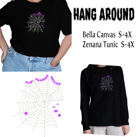 Glow in the Dark Spiderweb Hanging Around T-shirt or Tunic MM